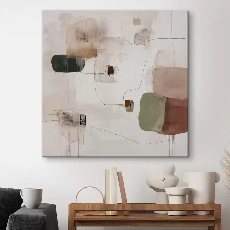 Glezna Abstrakts minimālisms siltos toņos s45860