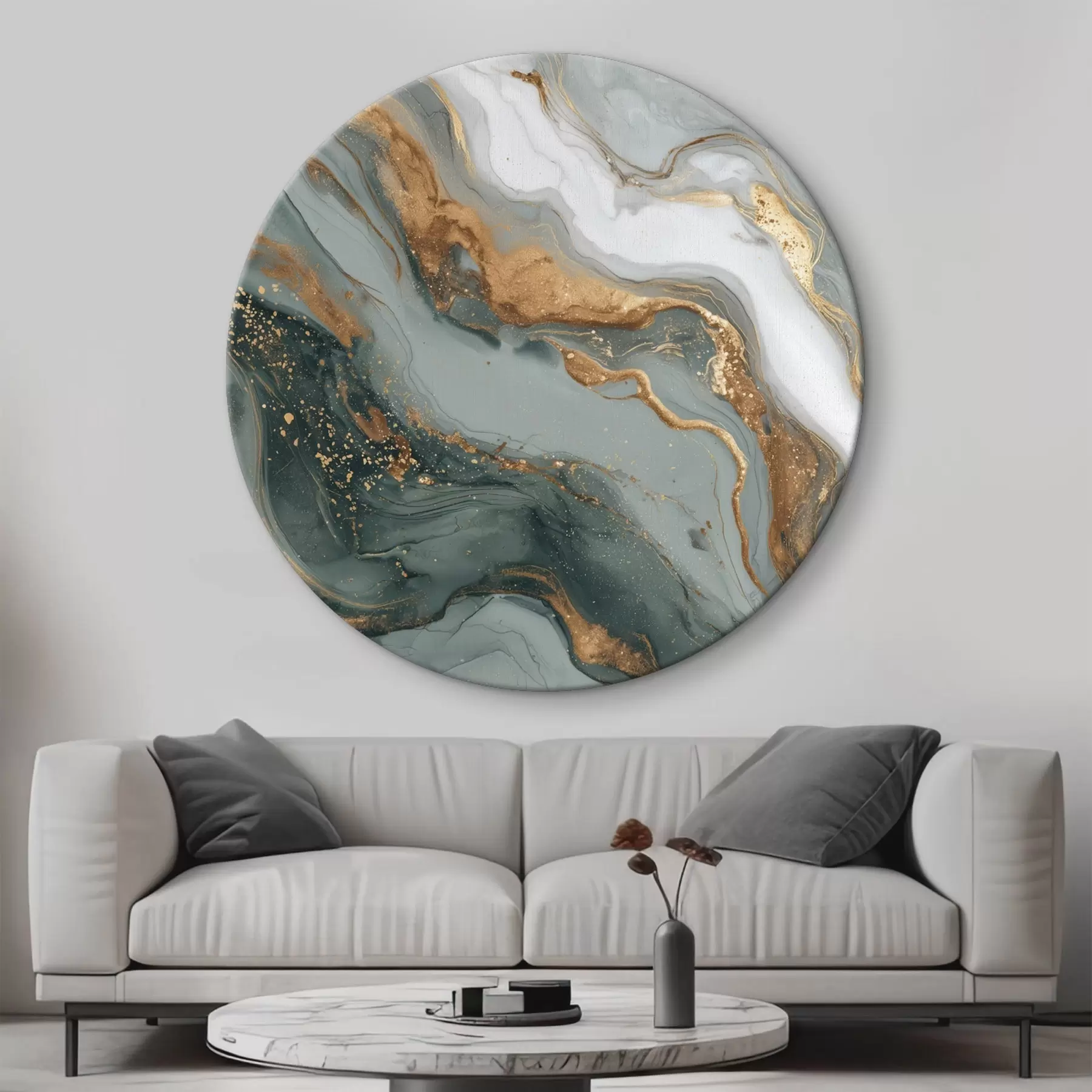 Glezna Abstrakcija ar tumši zaļām un pelēkām svītriņām r45858