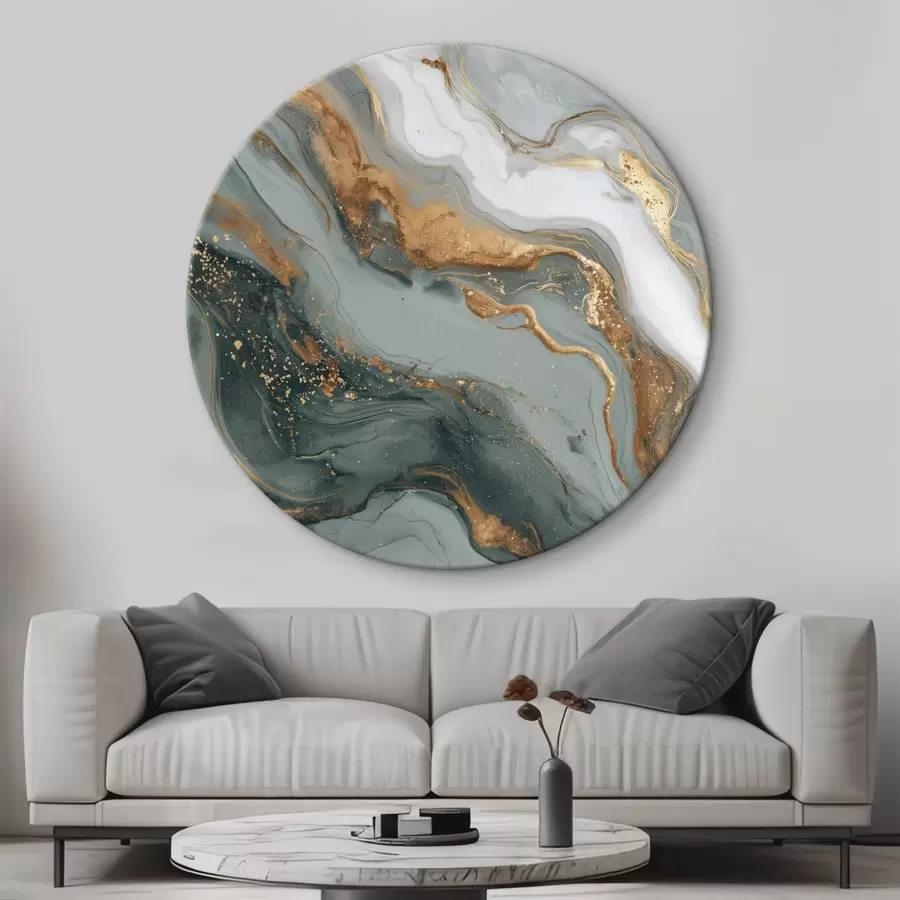 Glezna Abstrakcija ar tumši zaļām un pelēkām svītriņām r45858