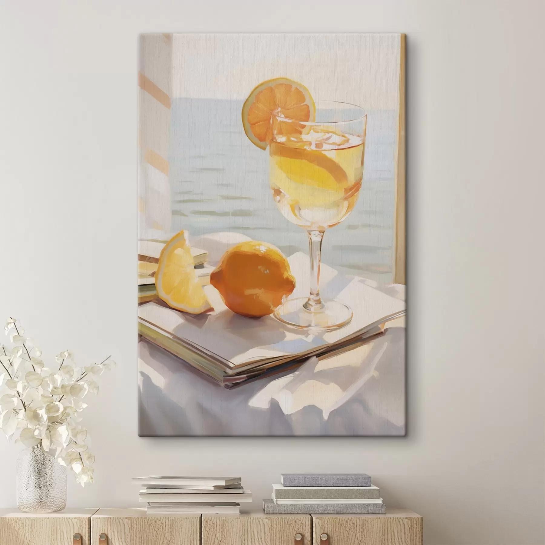 Glezna Kokteilis glāzē pie loga s46064