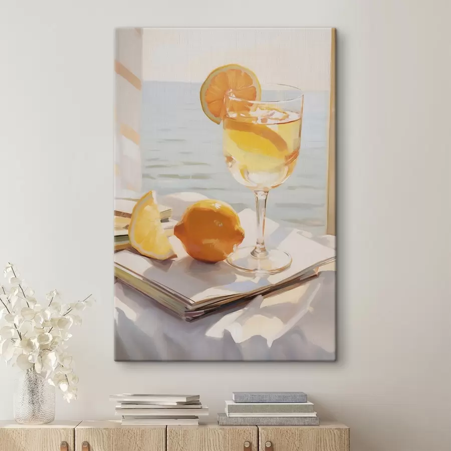 Glezna Kokteilis glāzē pie loga s46064