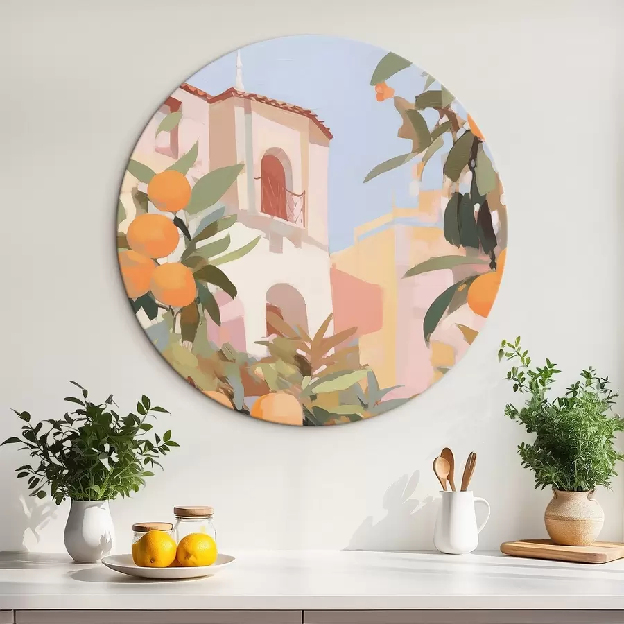 Glezna Apelsīni uz zara pie mājas r46060