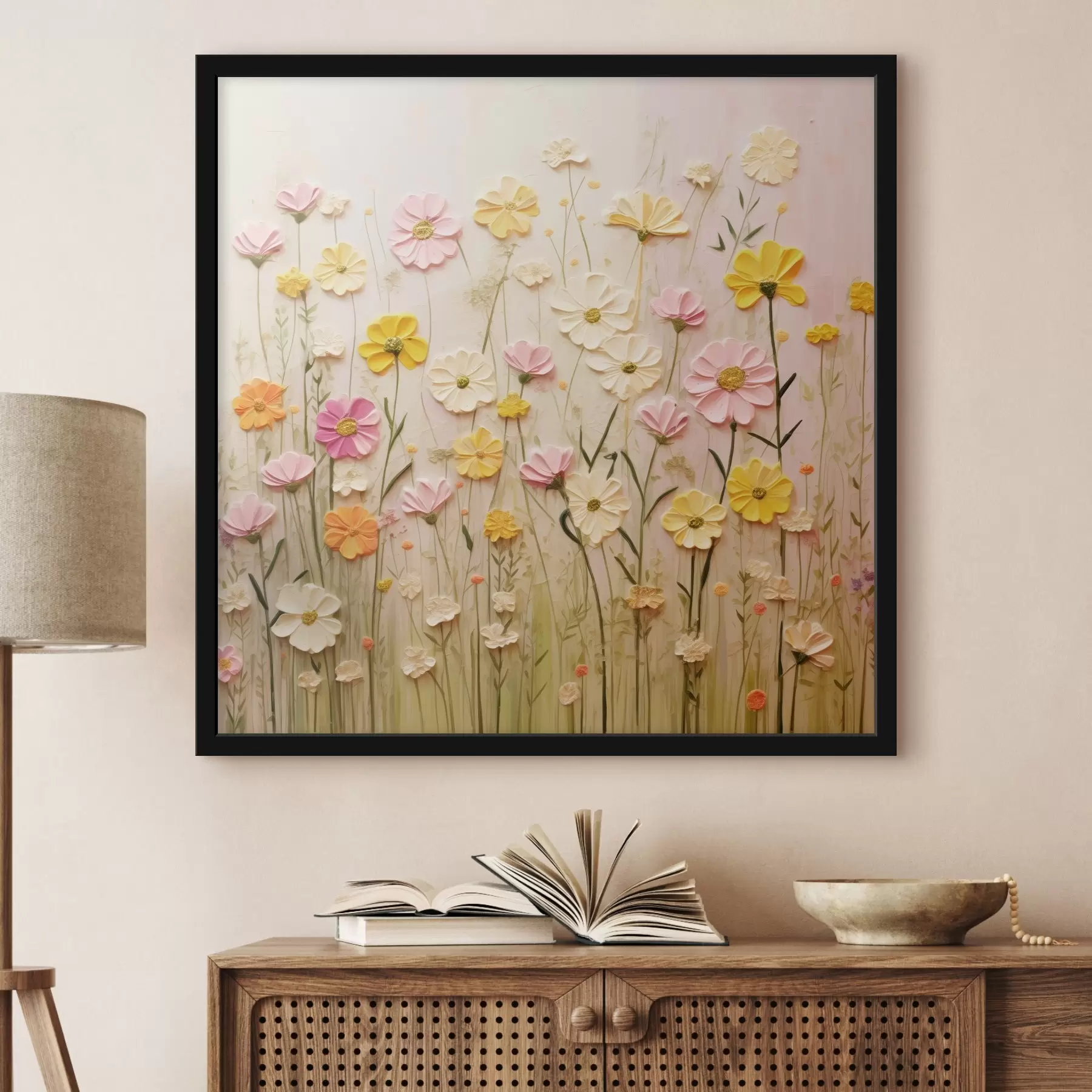 Fototapetes Ziedu lauks eļļas glezna stilā f45739