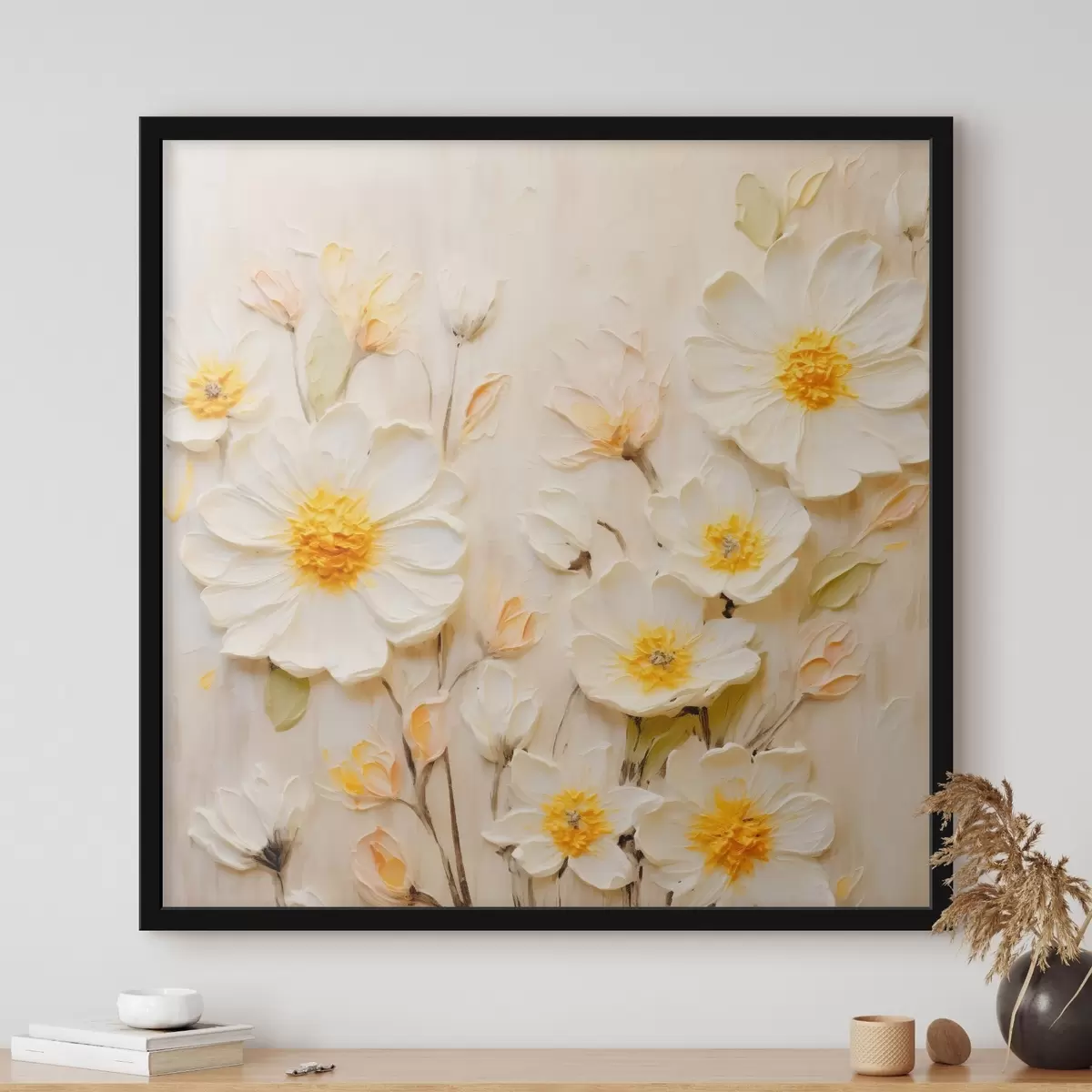 Plakāts Ziedi pasteļtoņos eļļas gleznu stilā f45742