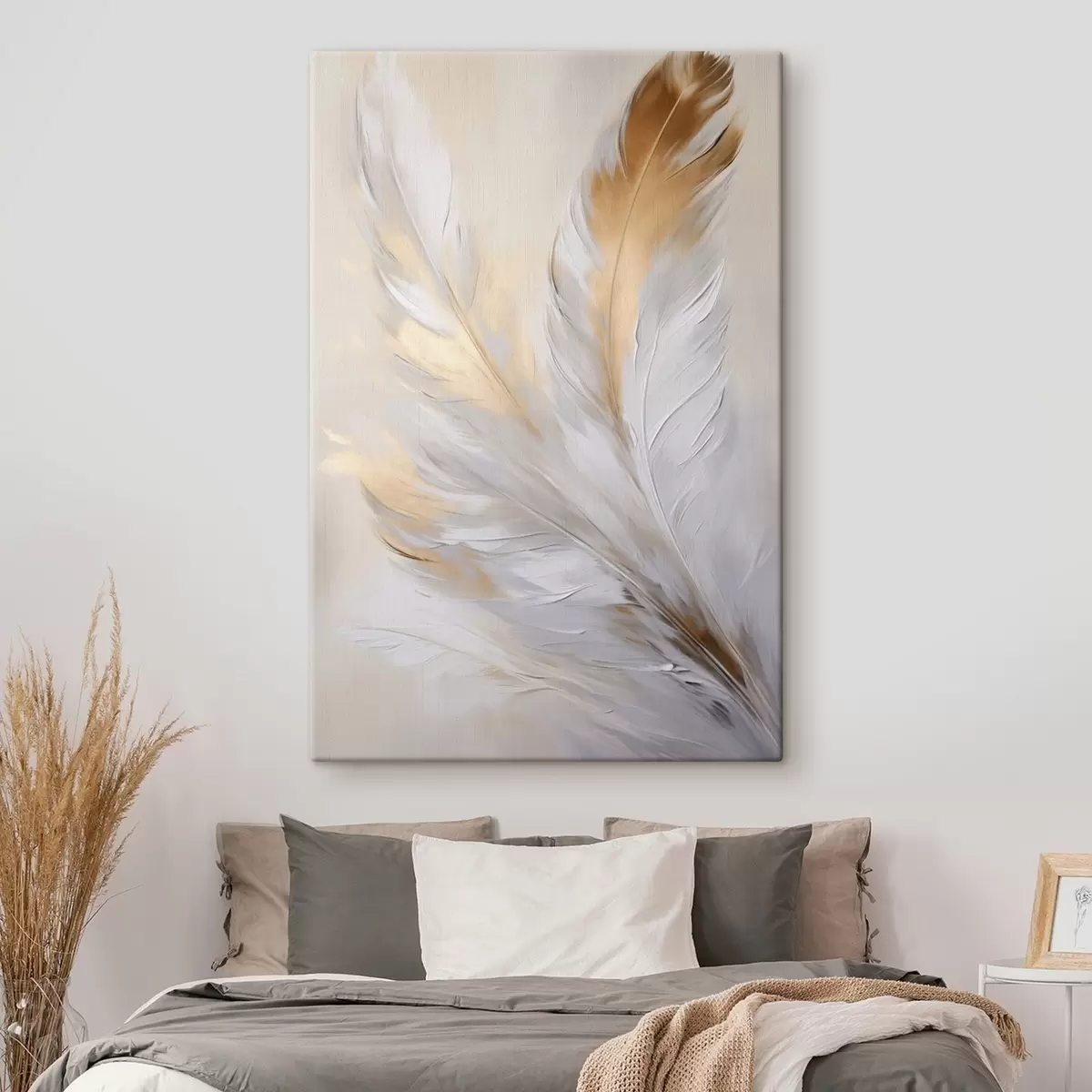 Glezna Spalvas ar oranžiem akcentiem, maigs apgaismojums, teksturēta minimālisma kompozīcija, modernā māksla s45944