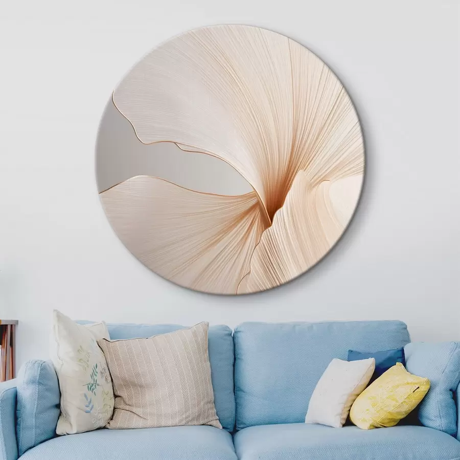 Glezna Abstraktas ziedi ar plāniem, delikātiem ziedlapiem baltā un smilškrāsā toņos r45923