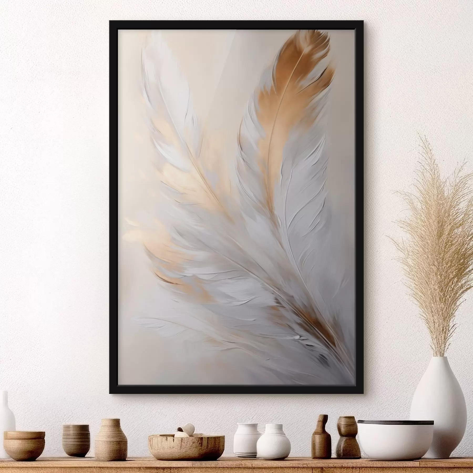 Fototapetes Spalvas ar oranžiem akcentiem, maigs apgaismojums, teksturēta minimālisma kompozīcija, modernā māksla f45944