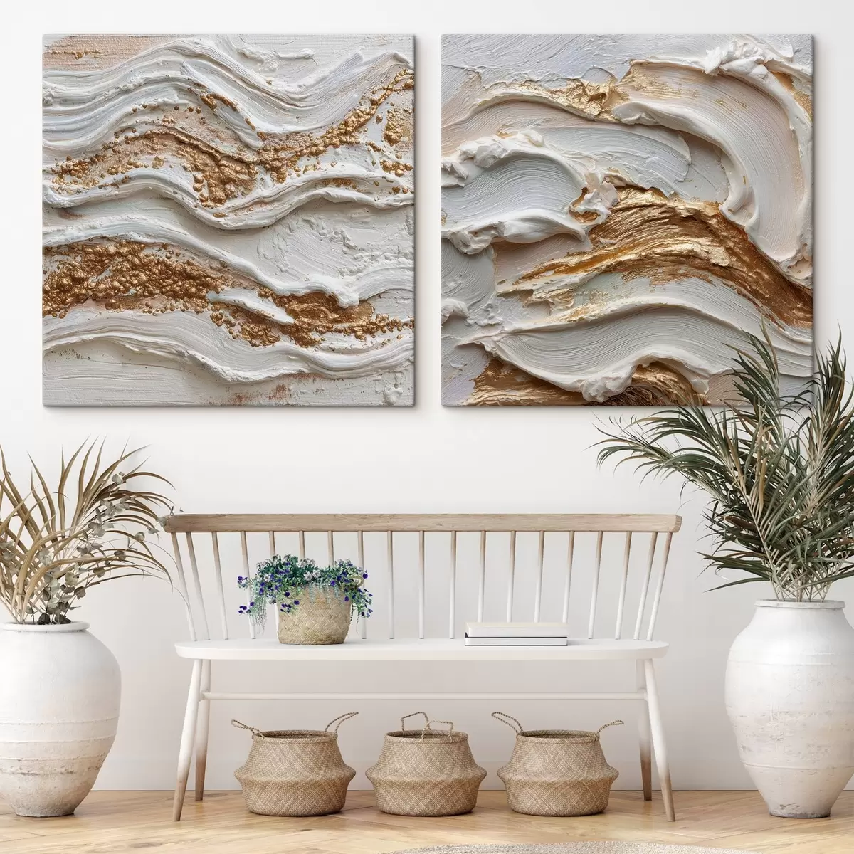 Glezna Volumetriskā abstrakcija ar baltiem un dzelteniem triepieniem m00742