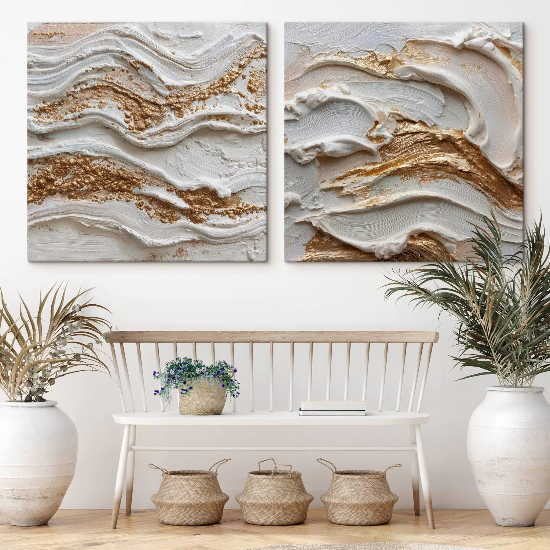 Glezna Volumetriskā abstrakcija ar baltiem un dzelteniem triepieniem m00742