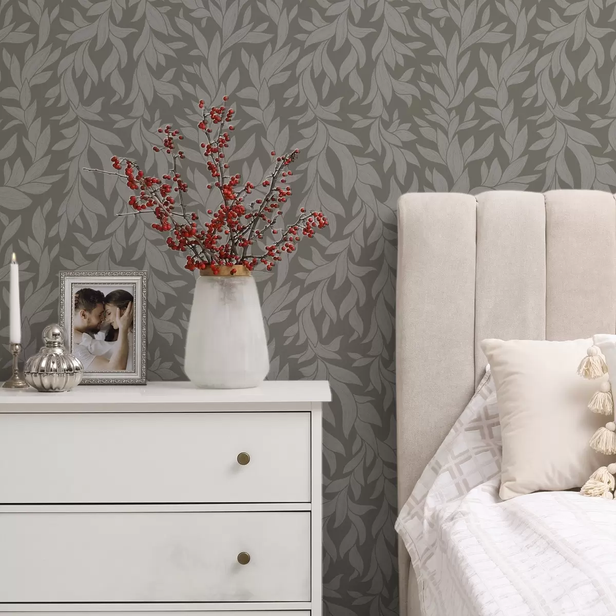 Tapetes Olīvu fons ar ceriņlapām, lineāra tekstūra a00616v1