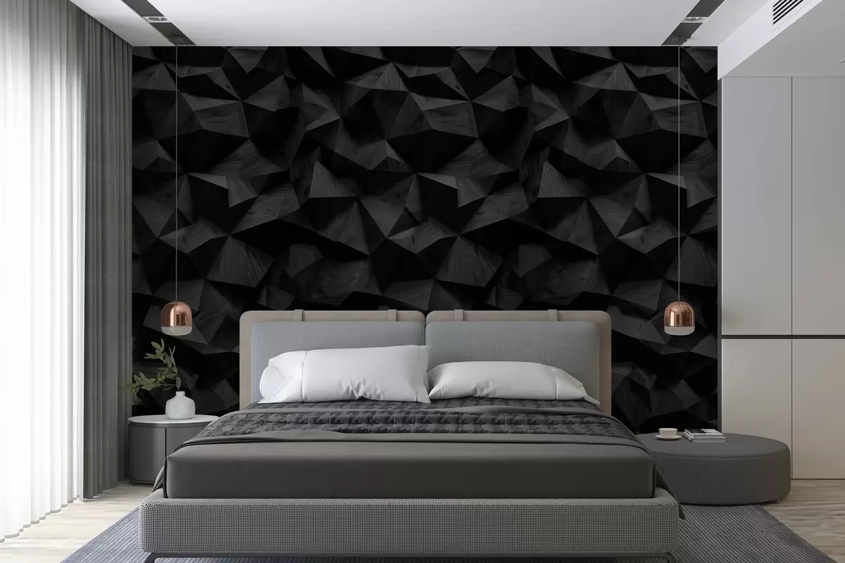 Fototapetes tumšā koka leņķveida reljefa sienas imitācija w04632v1