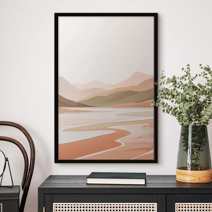 Fototapetes Abstrakts ainavas ar kalniem un upi f46249