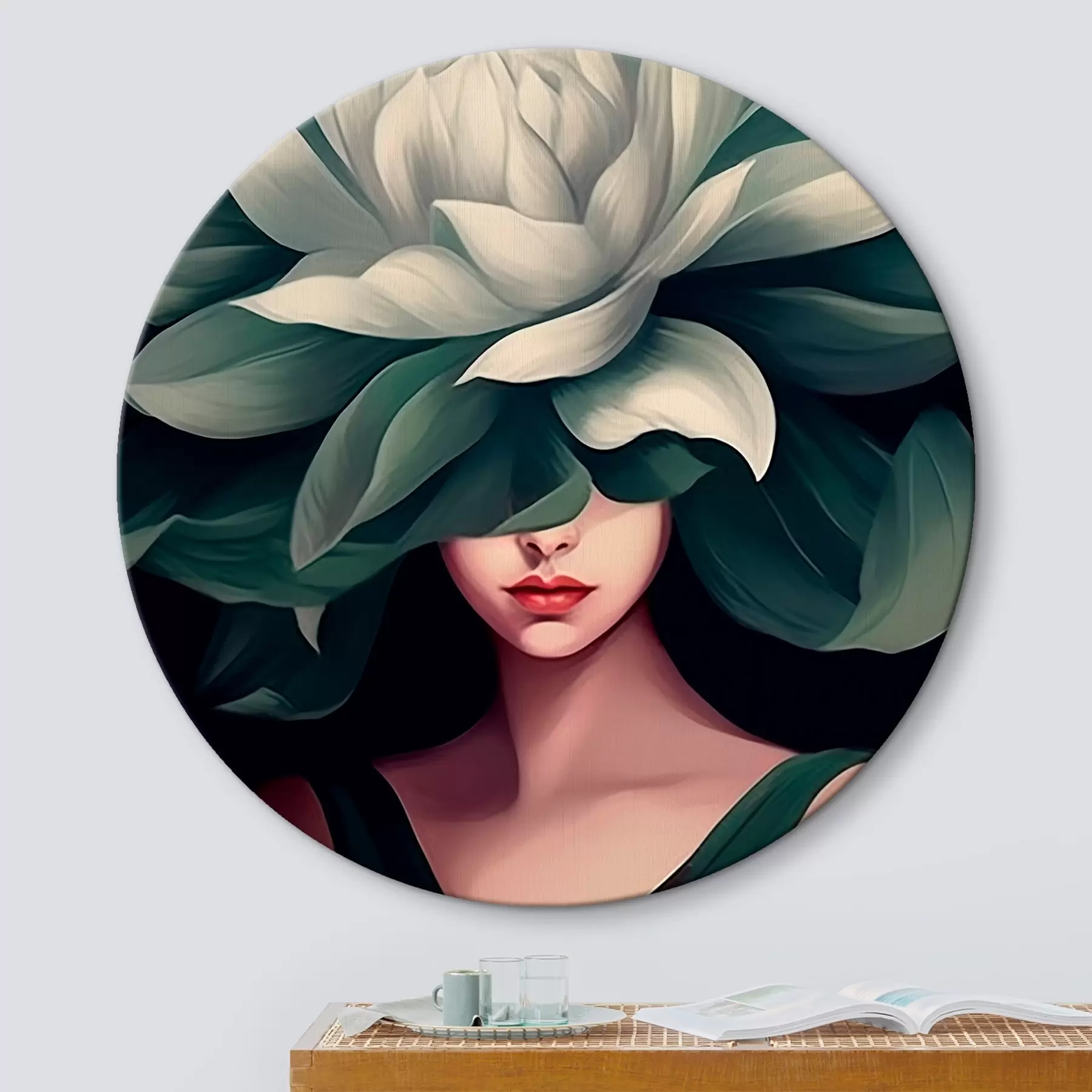 Glezna Meitene ar ziedu r46207