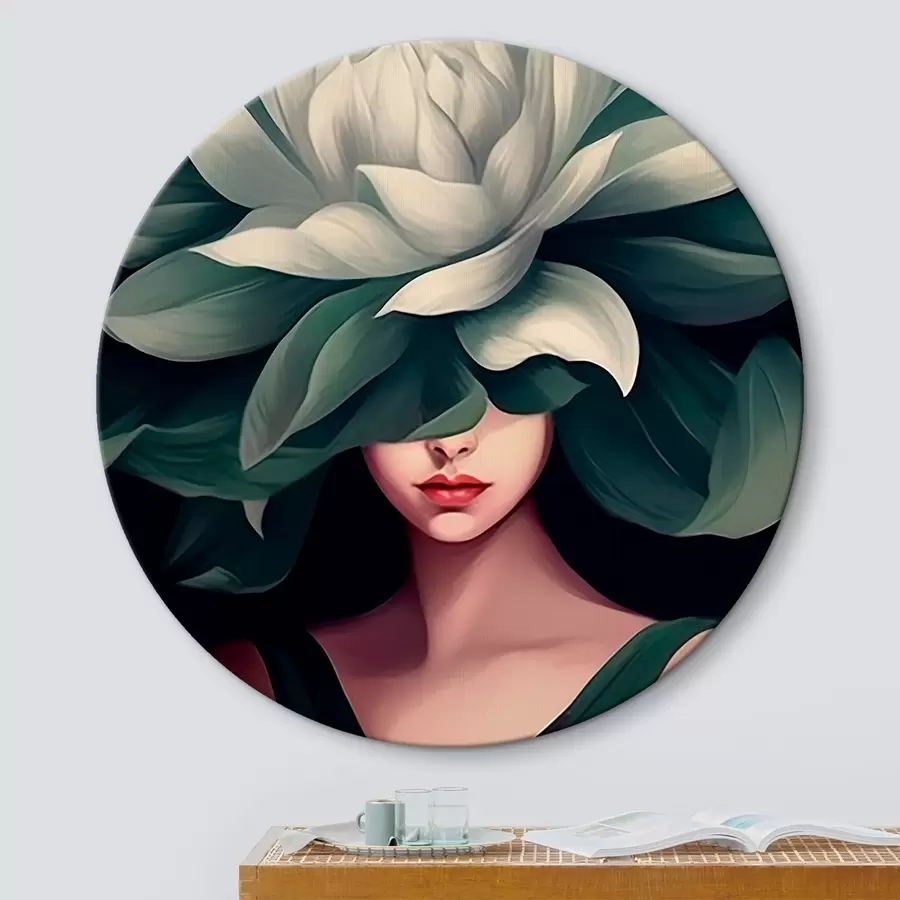 Glezna Meitene ar ziedu r46207