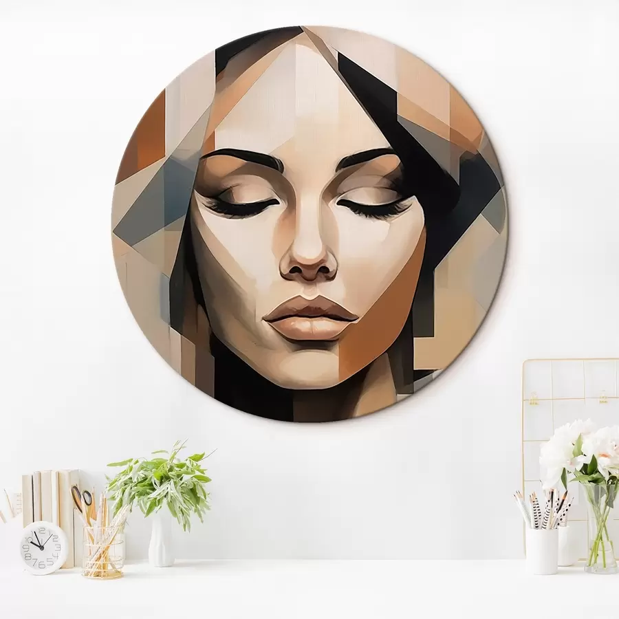 Glezna Ģeometrisks sievietes portrets r46220