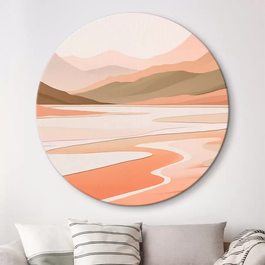 Glezna Abstrakts ainavas ar kalniem un upi r46249