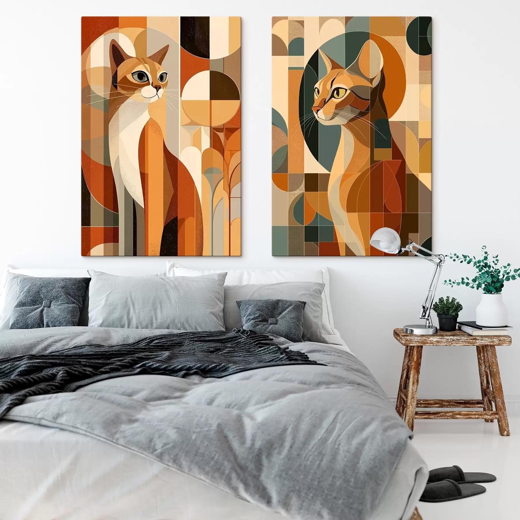 Glezna Abstraktas kaķi m00841