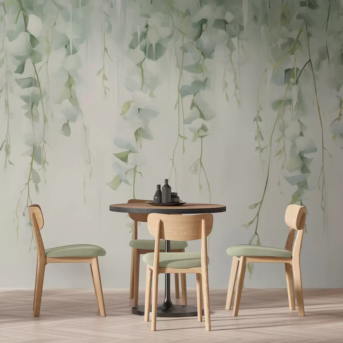 Fototapetes Karājošās zaras ar lapām w04722