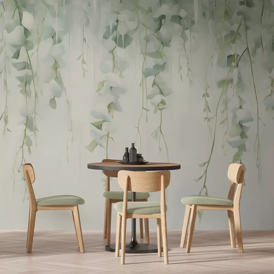 Fototapetes Karājošās zaras ar lapām w04722