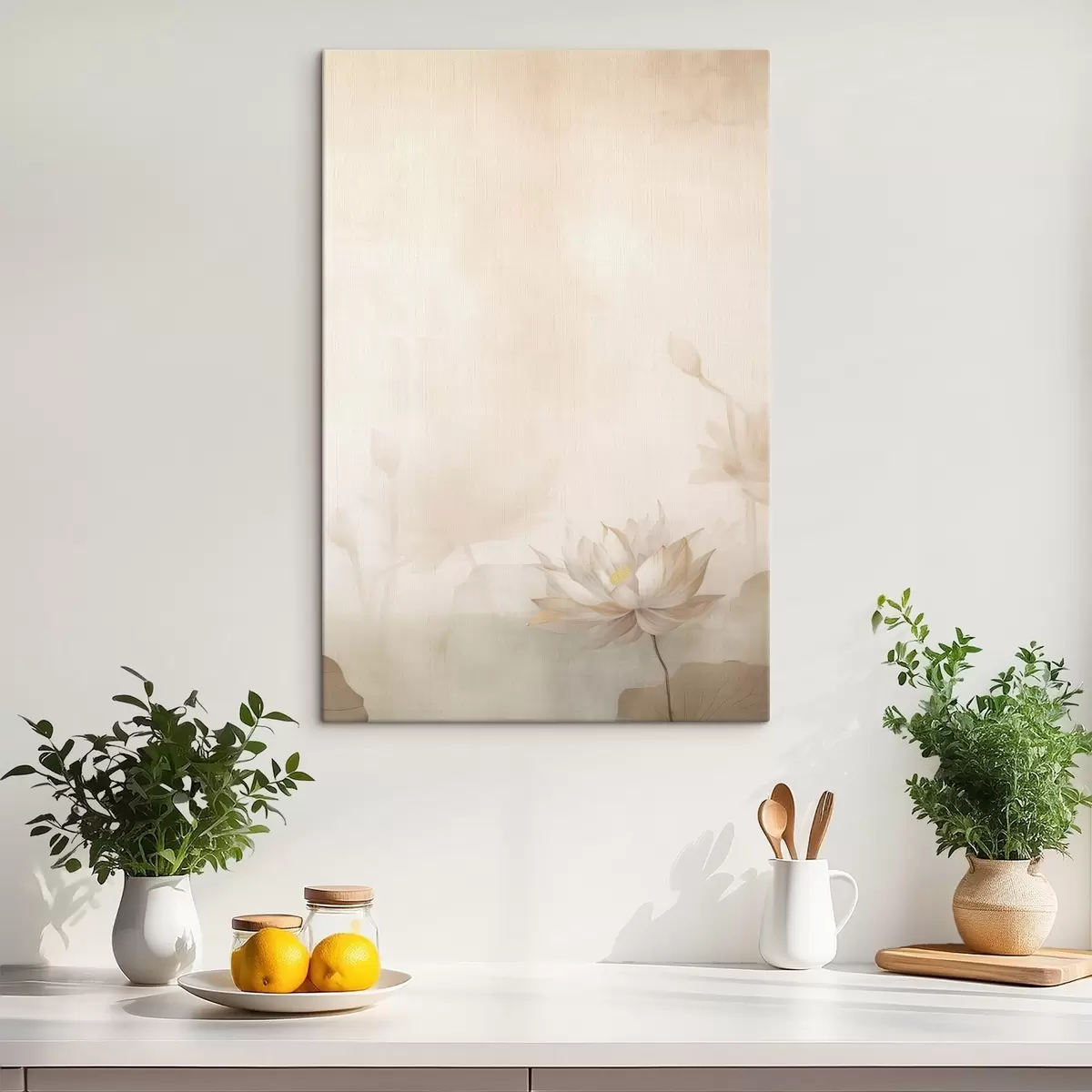 Glezna Lotosu zieds uz gaiša fona s46070