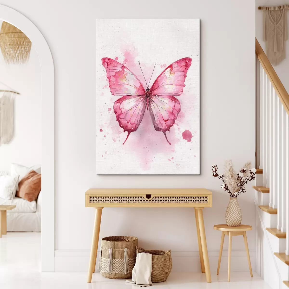 Glezna Delikāts tauriņš uz akvareļa fona s46077