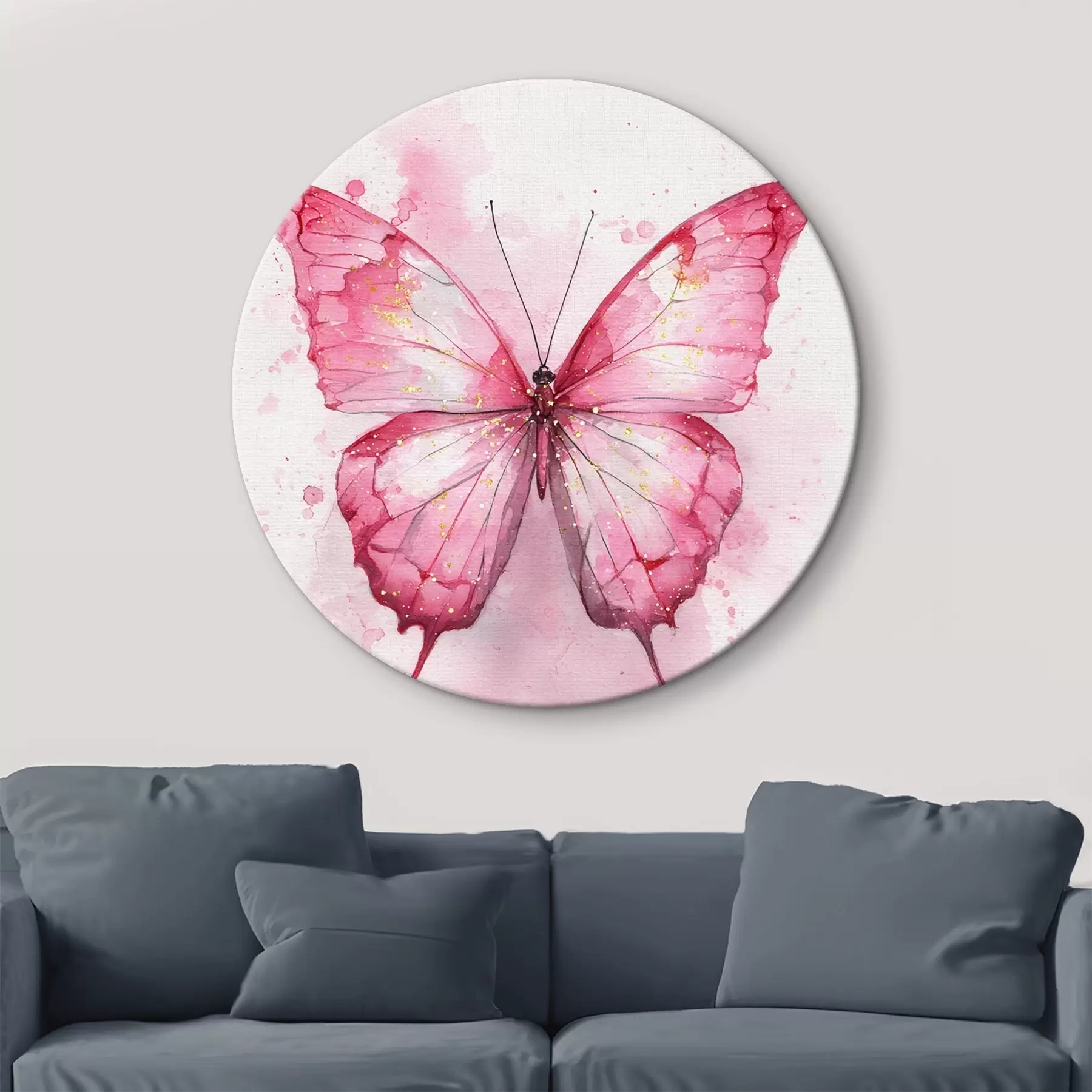 Glezna Delikāts tauriņš uz akvareļa fona r46077