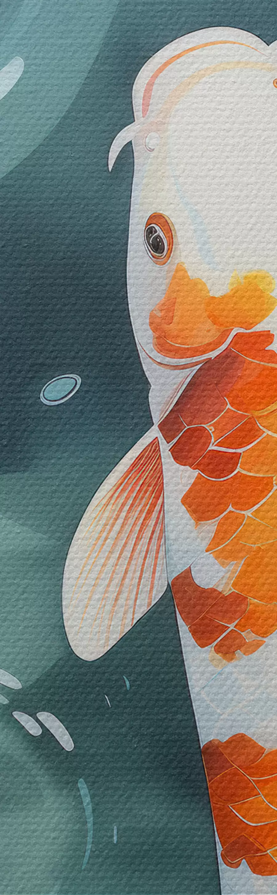 Glezna Spilgti attēli ar lotosa ziediem un zivīm dīķī m00869