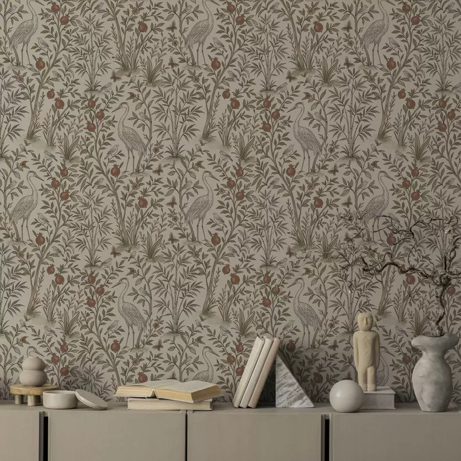 Fototapetes Putni granātābolu koku vidū dabiskā vidē a00699