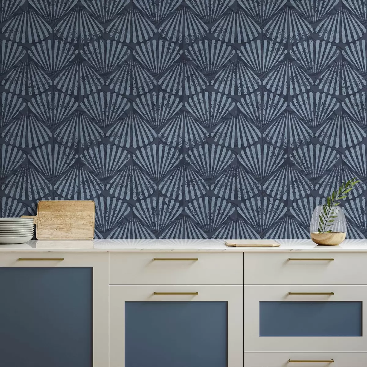 Tapetes Abstrakti stari zilos toņos, dinamisks motīvs a00710