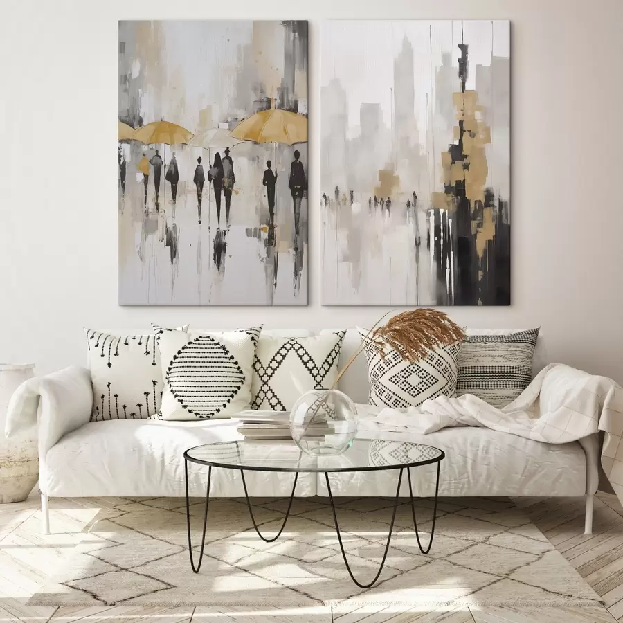 Glezna Abstrakts pilsētas ainava m00873