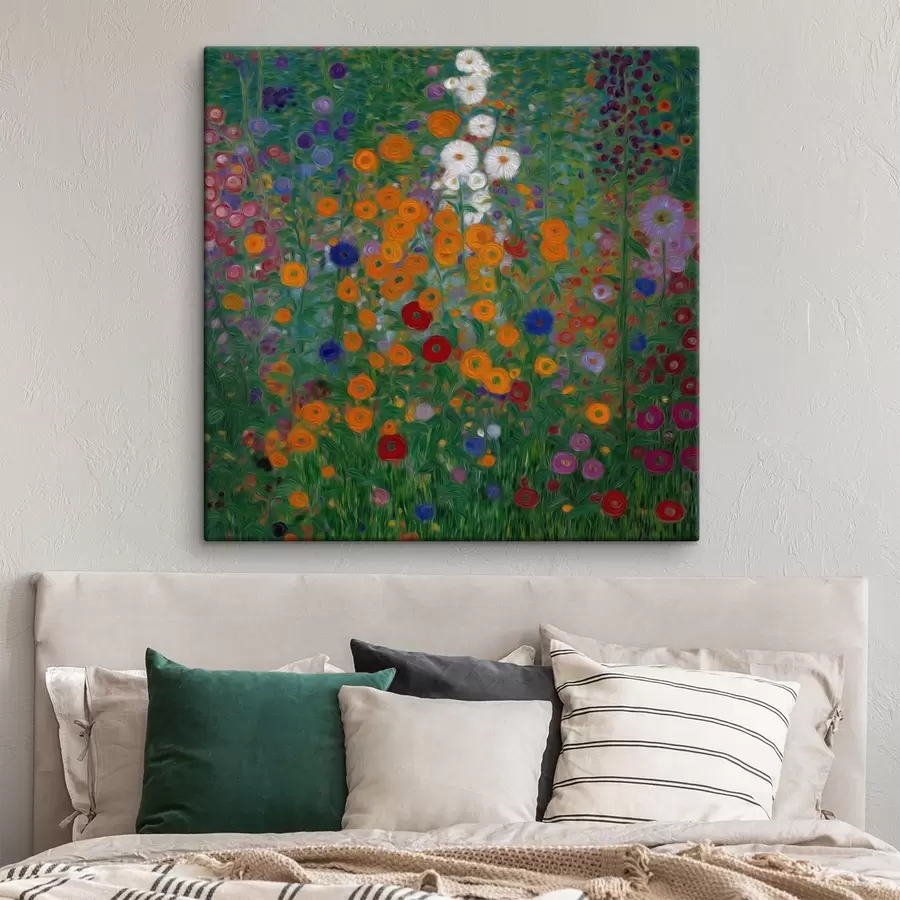 Glezna Krāsains ziedu lauks ar baltiem akcentiem s46172