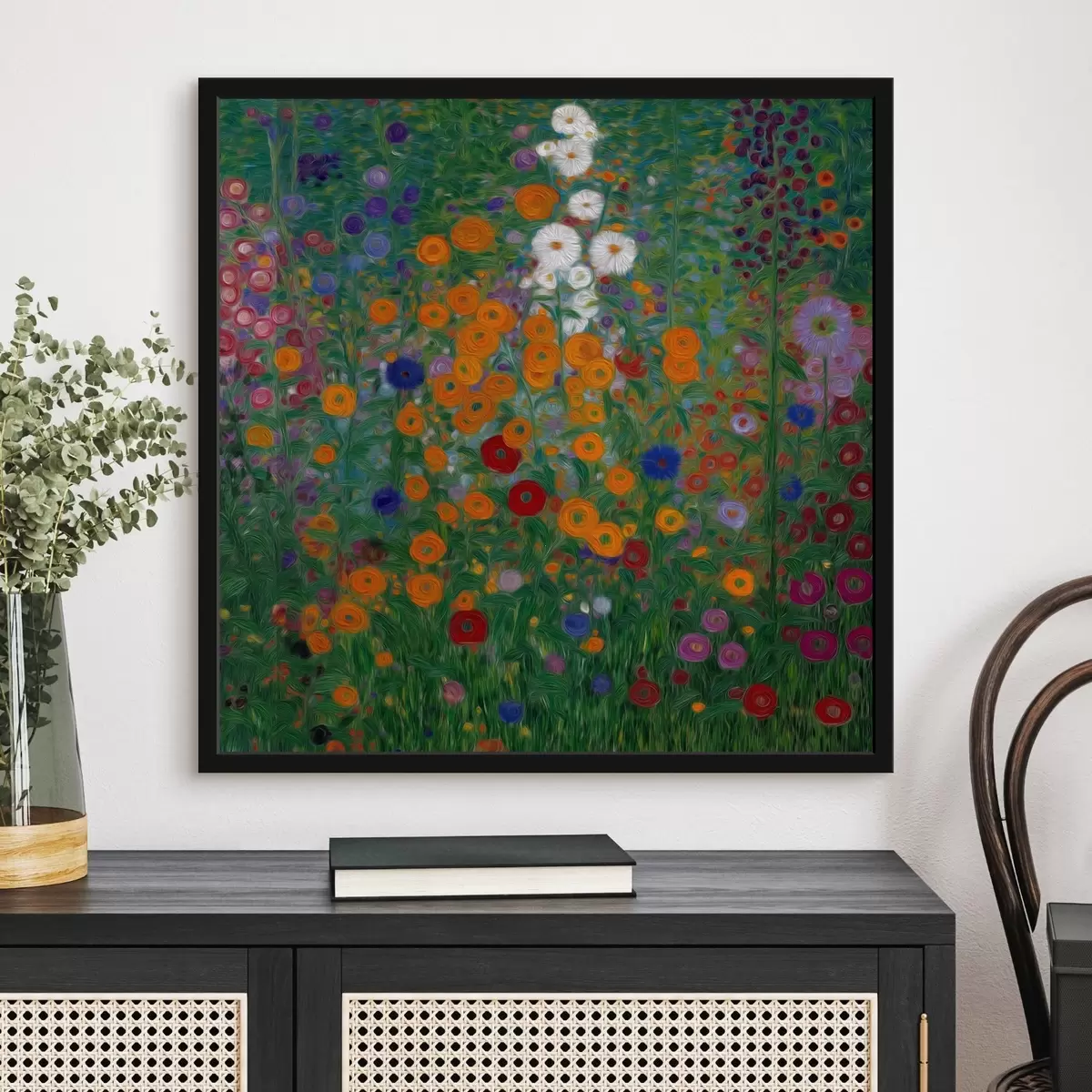 Plakāts Krāsains ziedu lauks ar baltiem akcentiem f46172