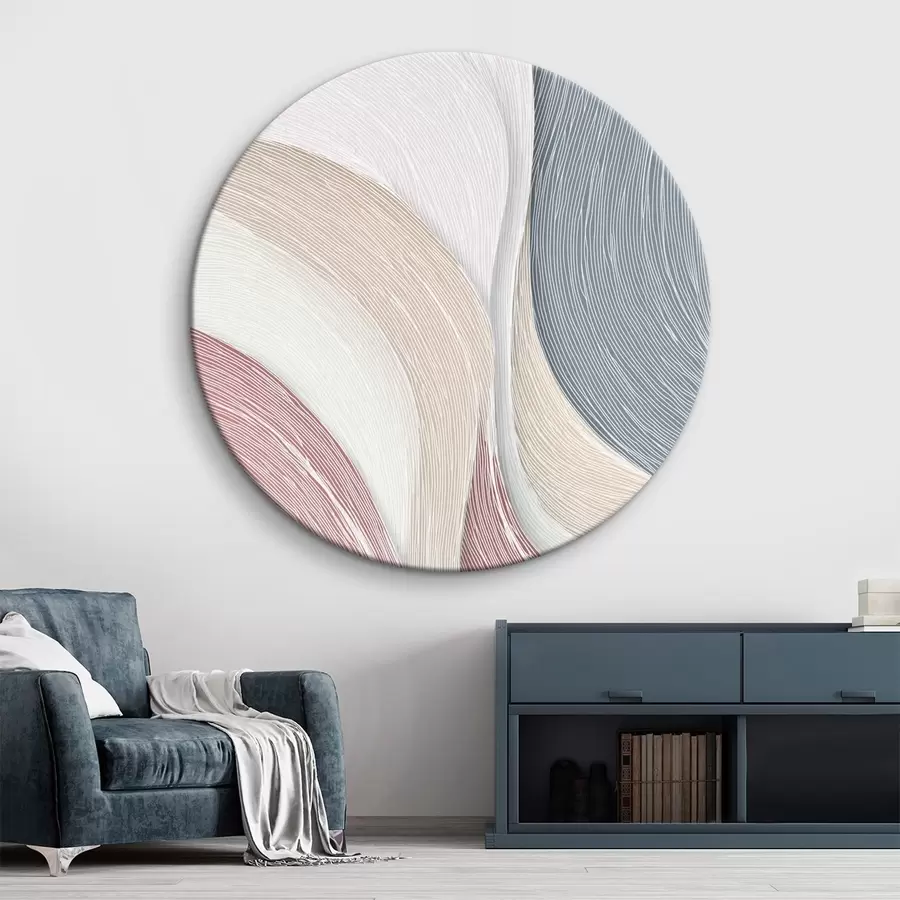 Glezna Vieglas abstrakcijas viļņi gaiši rozā un pelēkbalti toņos r46153