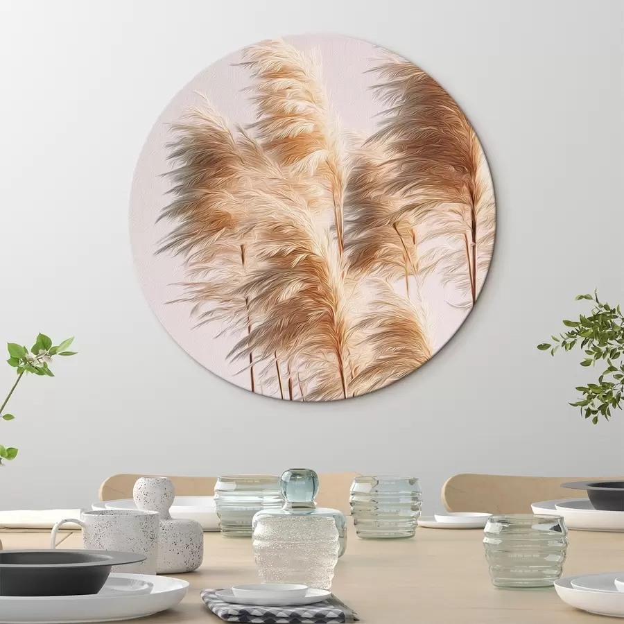 Glezna Pūkaina dekoratīvā zāle uz gaiša fona r46157