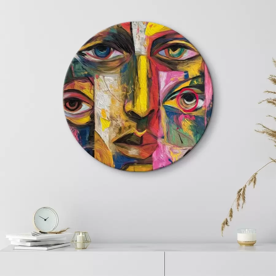 Glezna Abstrakta seja ar spilgtām ģeometriskām formām r46175