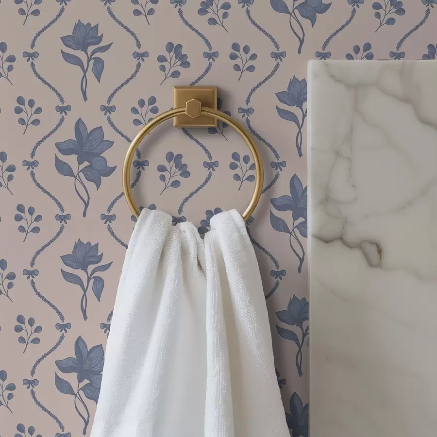 Fototapetes Mazie ziedi un lentes zilos un rozā toņos a00808v3