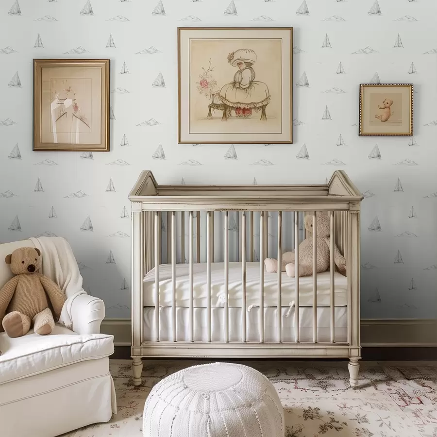 Fototapetes Skices jahtas un salas, gaišs fons a00654v2