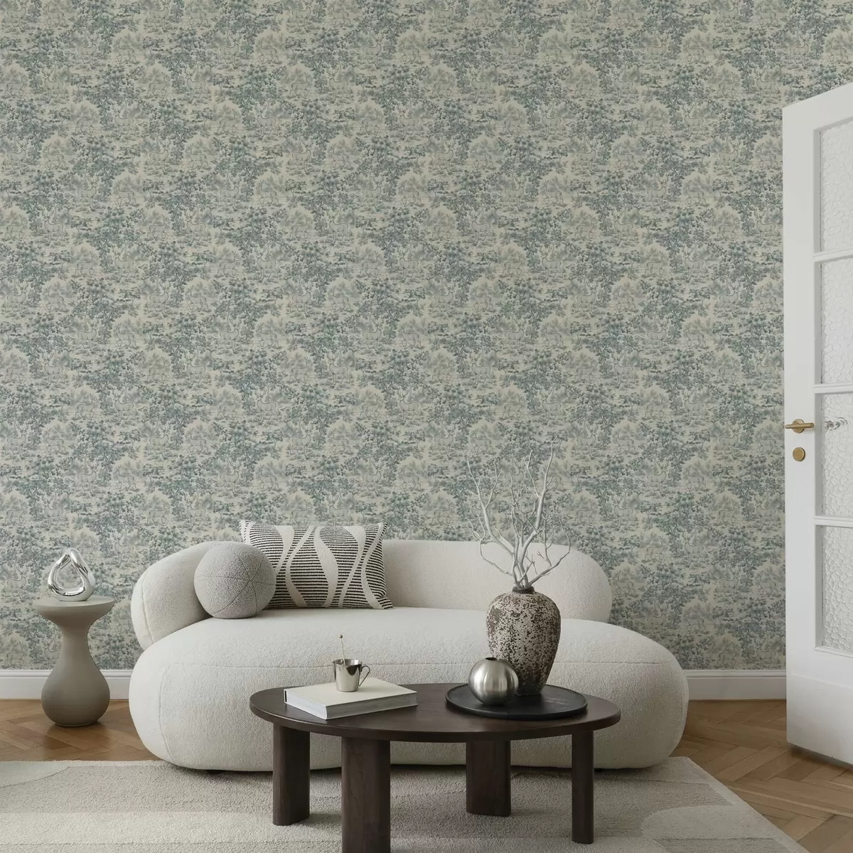 Tapetes Monochromatiska briežu aina mežā a00748