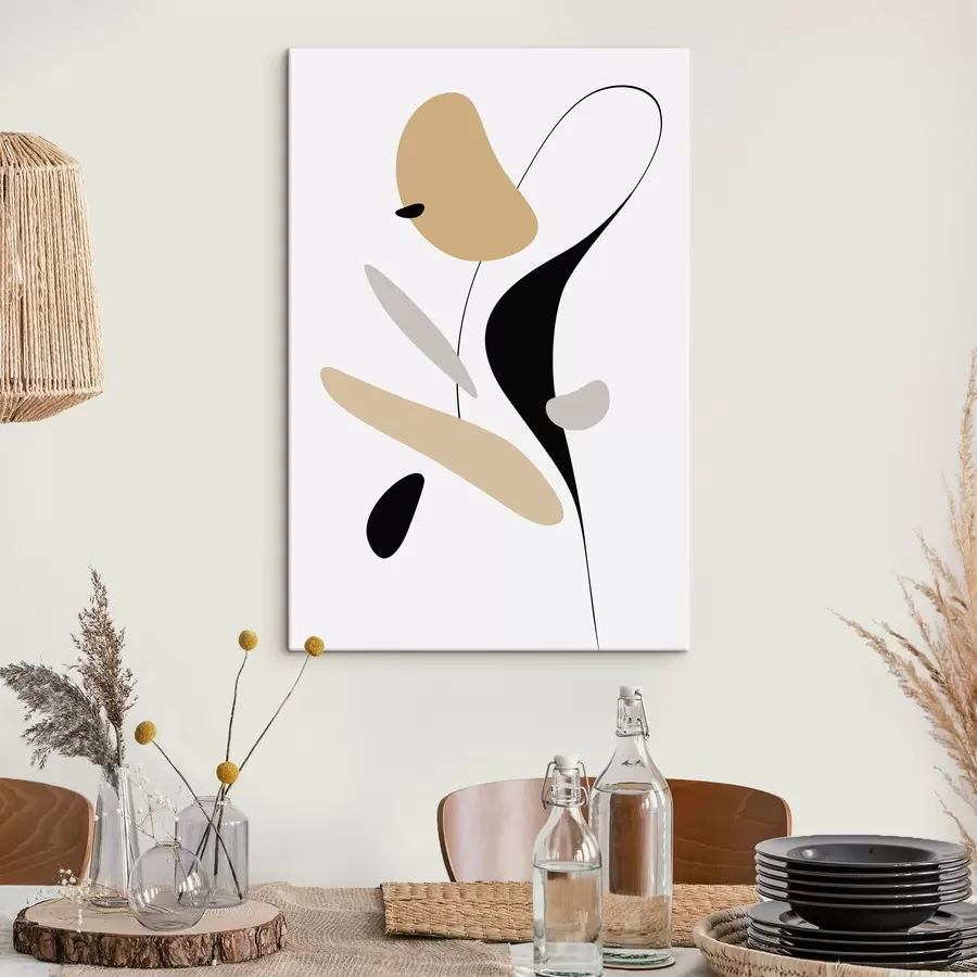 Glezna Abstrakta kompozīcija ar plankumiem un līnijām s46350