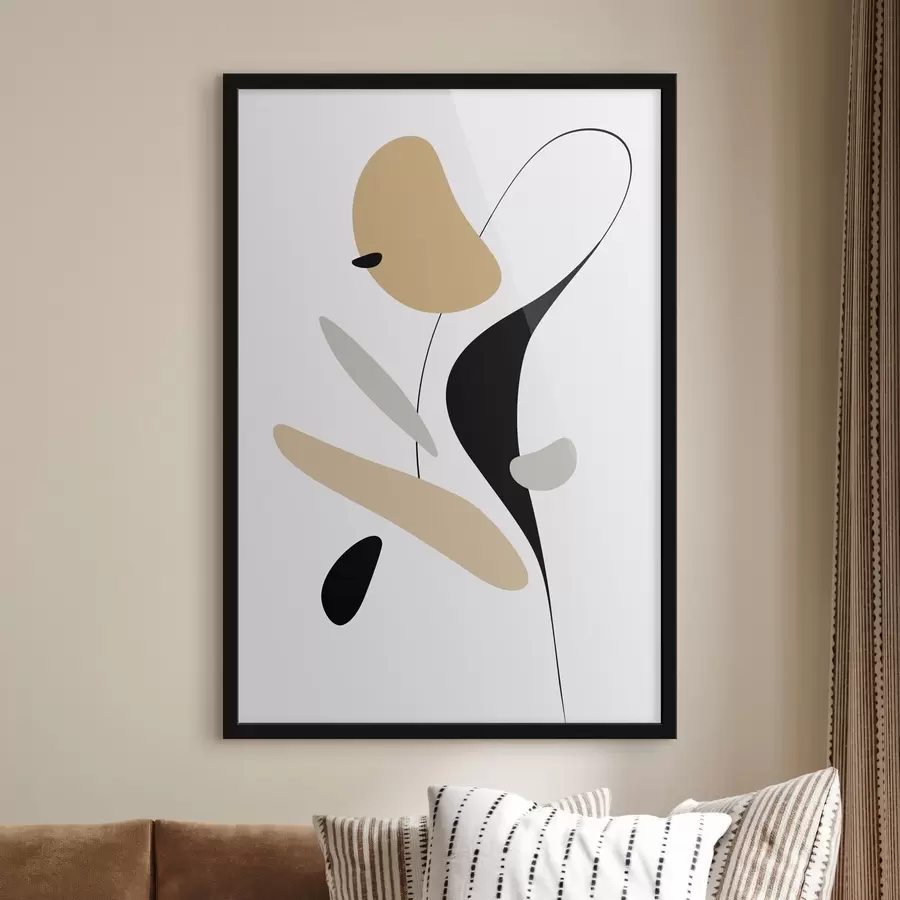 Fototapetes Abstrakta kompozīcija ar plankumiem un līnijām f46350