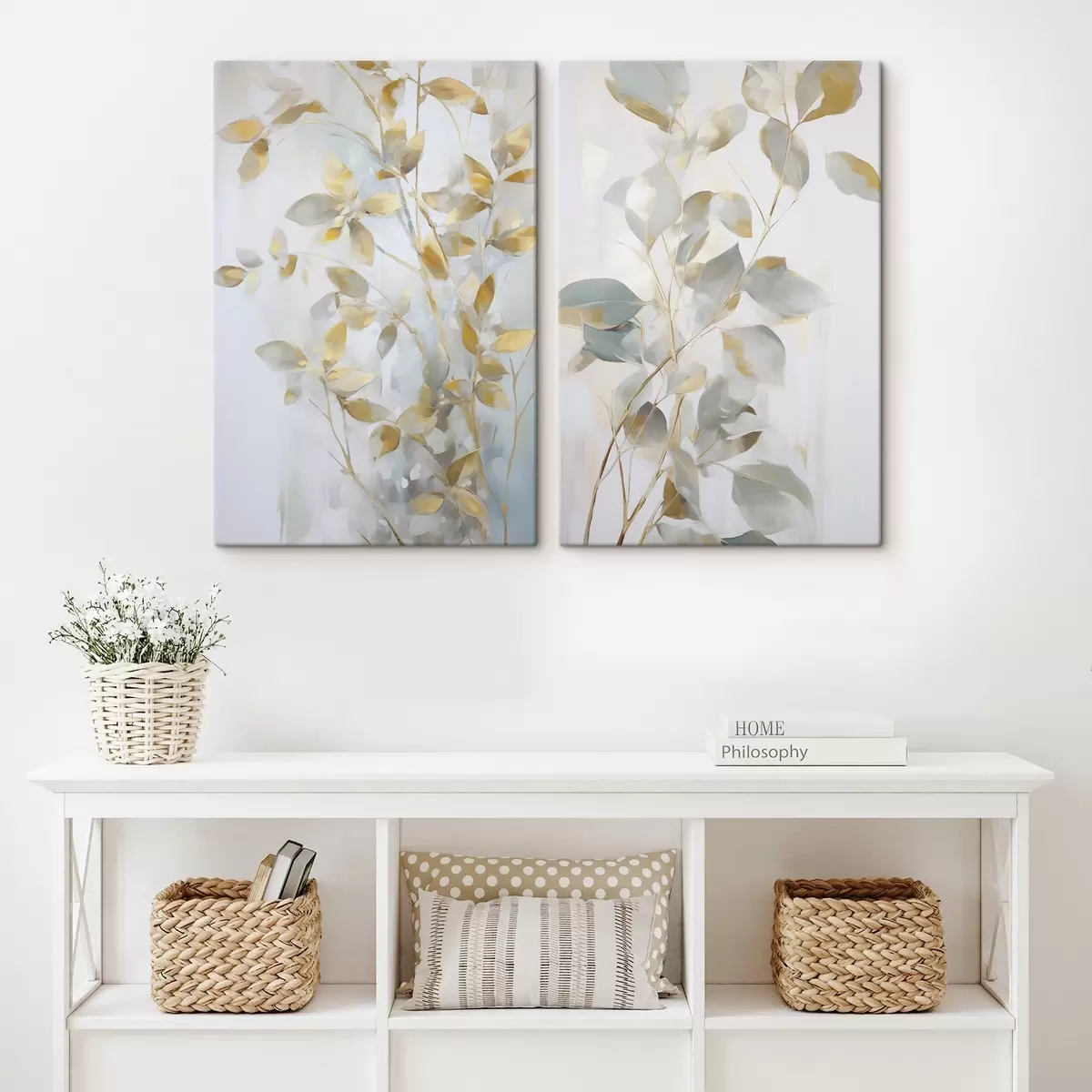 Glezna Abstraktas lapas, glezna imitācija m00907