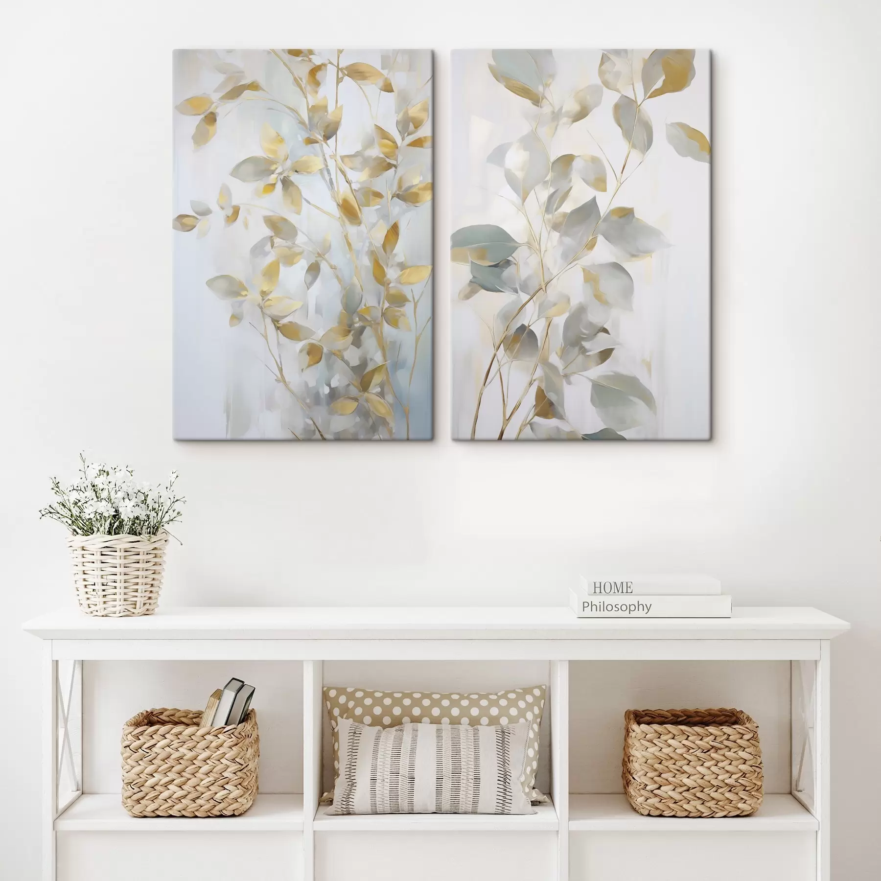 Glezna Abstraktas lapas, glezna imitācija m00907