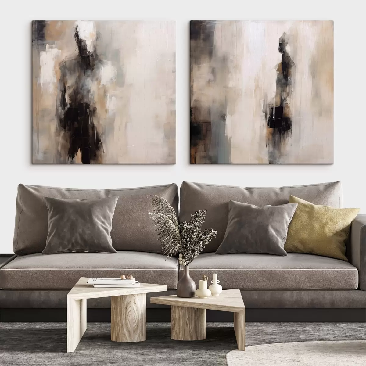 Glezna Abstraktas cilvēku figūras ēnās m00860