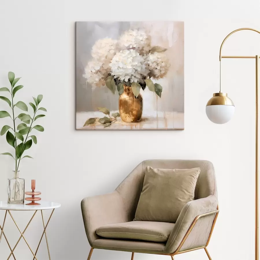 Glezna Delikāts hortenziju pušķis vāzē s46263