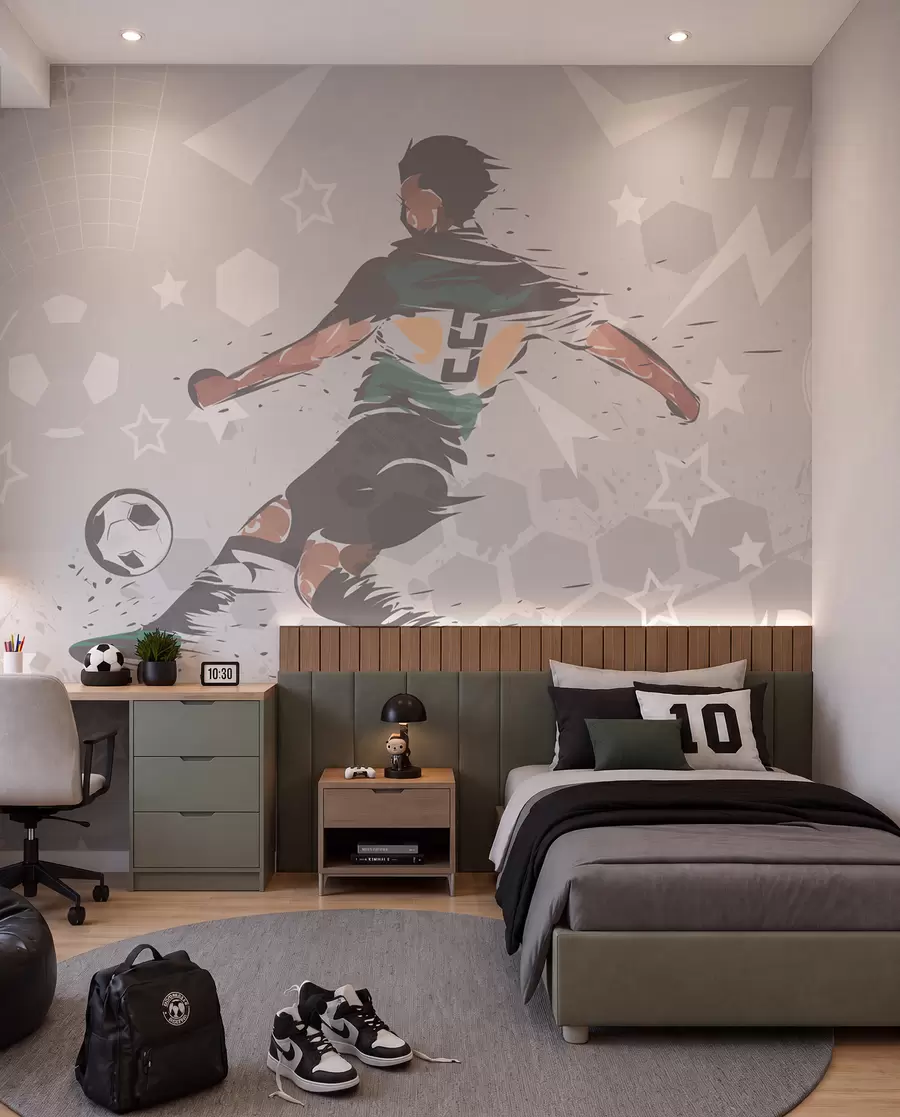 Fototapetes Futbols zaļā tintē w04763