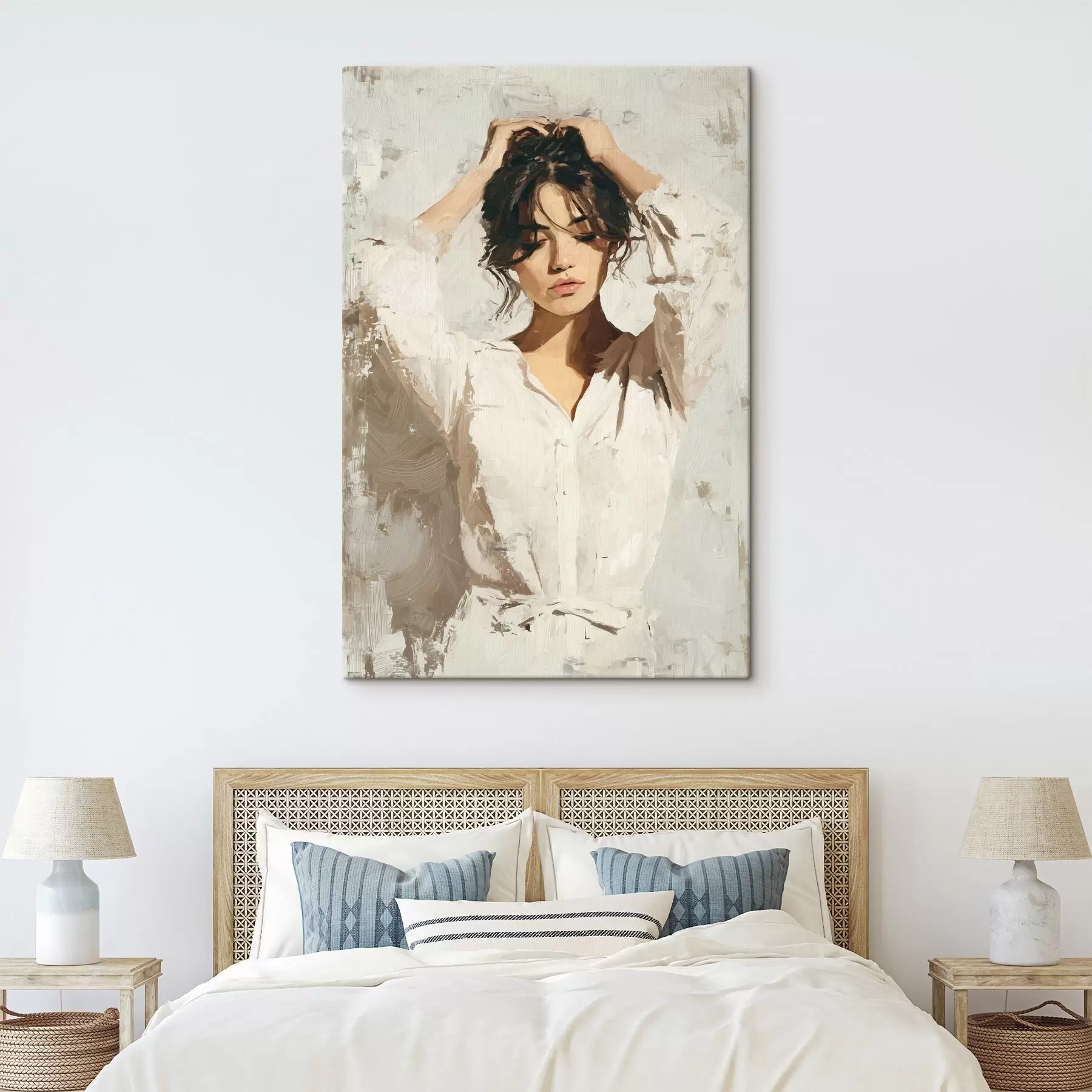 Glezna Sieviete baltā s46366