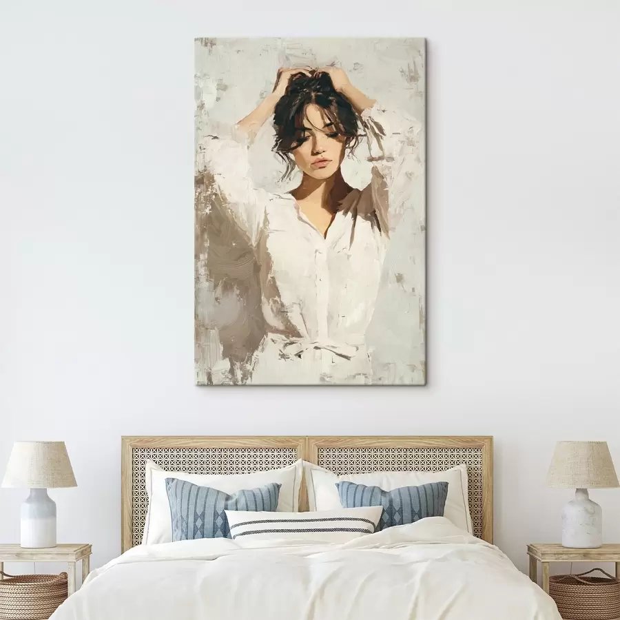 Glezna Sieviete baltā s46366