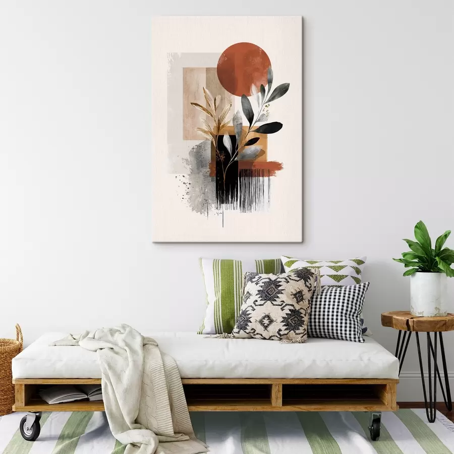 Glezna Ģeometrija un lapu abstrakcija s46388