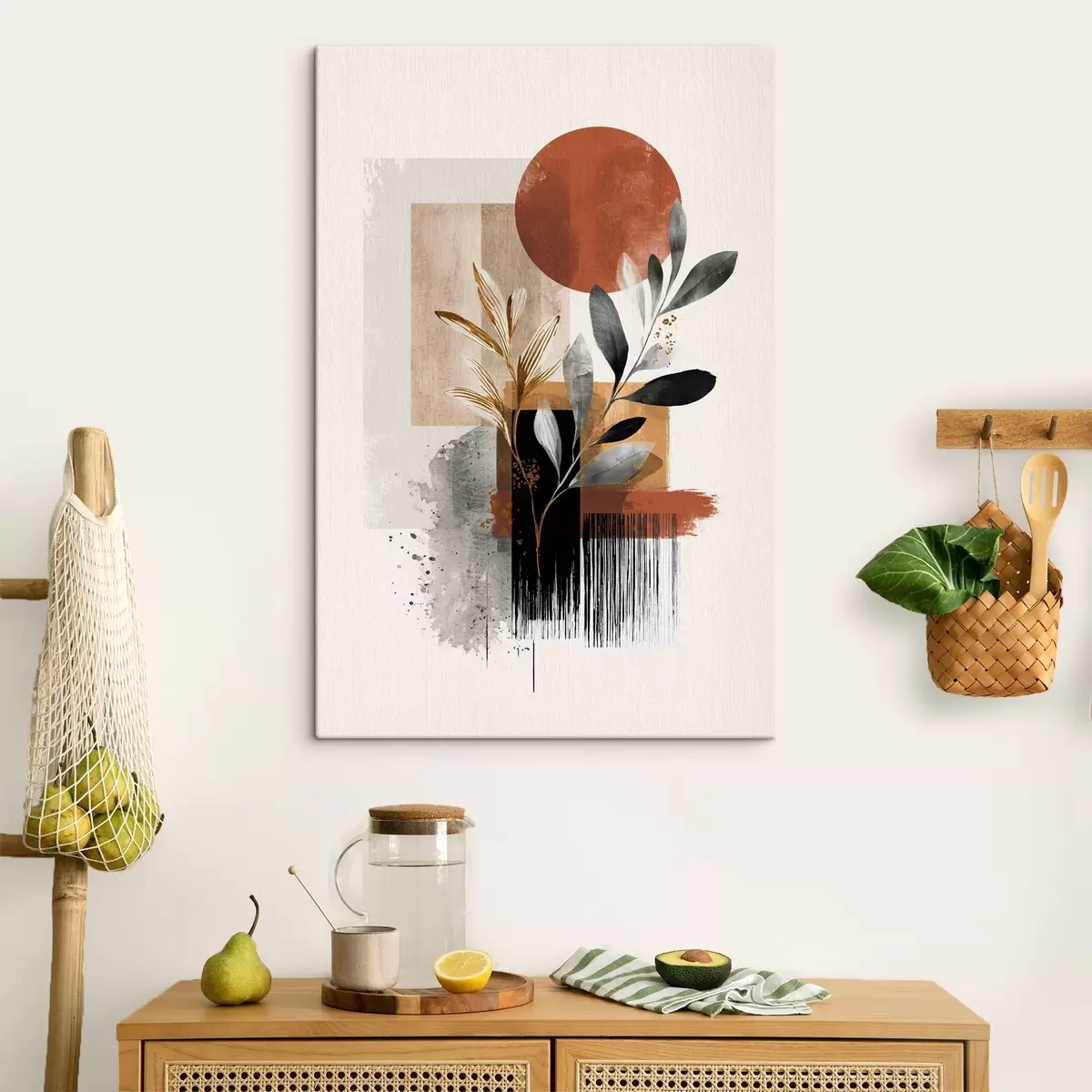 Glezna Ģeometrija un lapu abstrakcija s46388