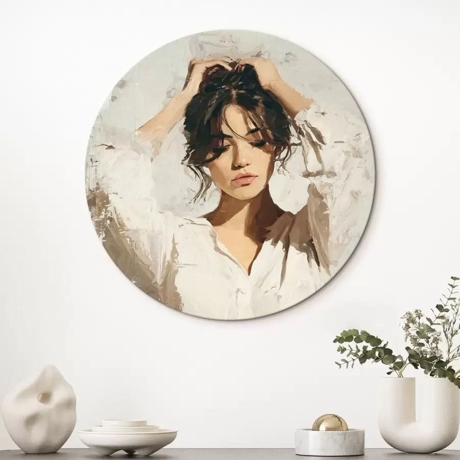 Glezna Sieviete baltā r46366